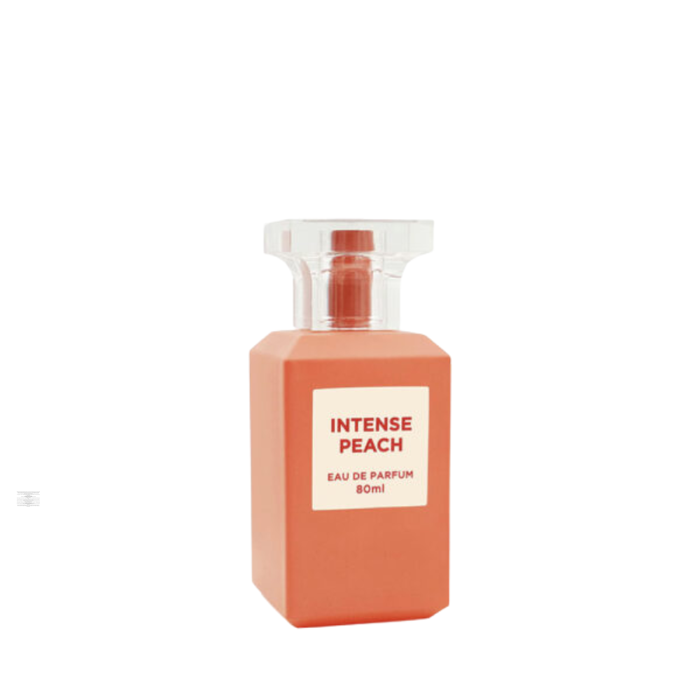 Bottle only of Fragrance World Intense Peach 80 ml Eau de Parfum (no packaging)