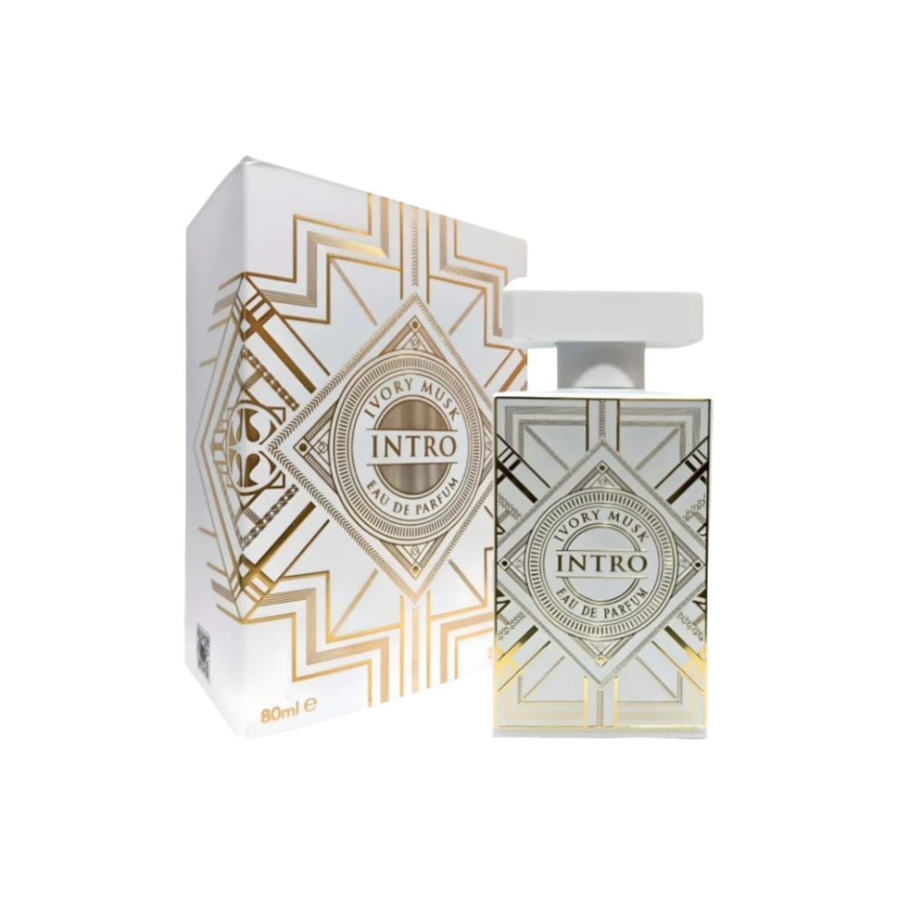 Fragrance World Intro Ivory Musk 80 ml Eau de Parfum retail box and bottle