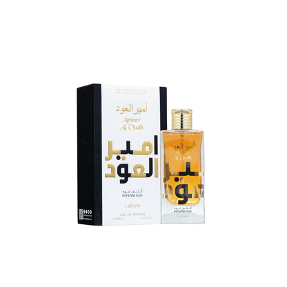 Lattafa Ameer Al Oudh Intense Oud Eau de Parfum 100ml bottle with packaging