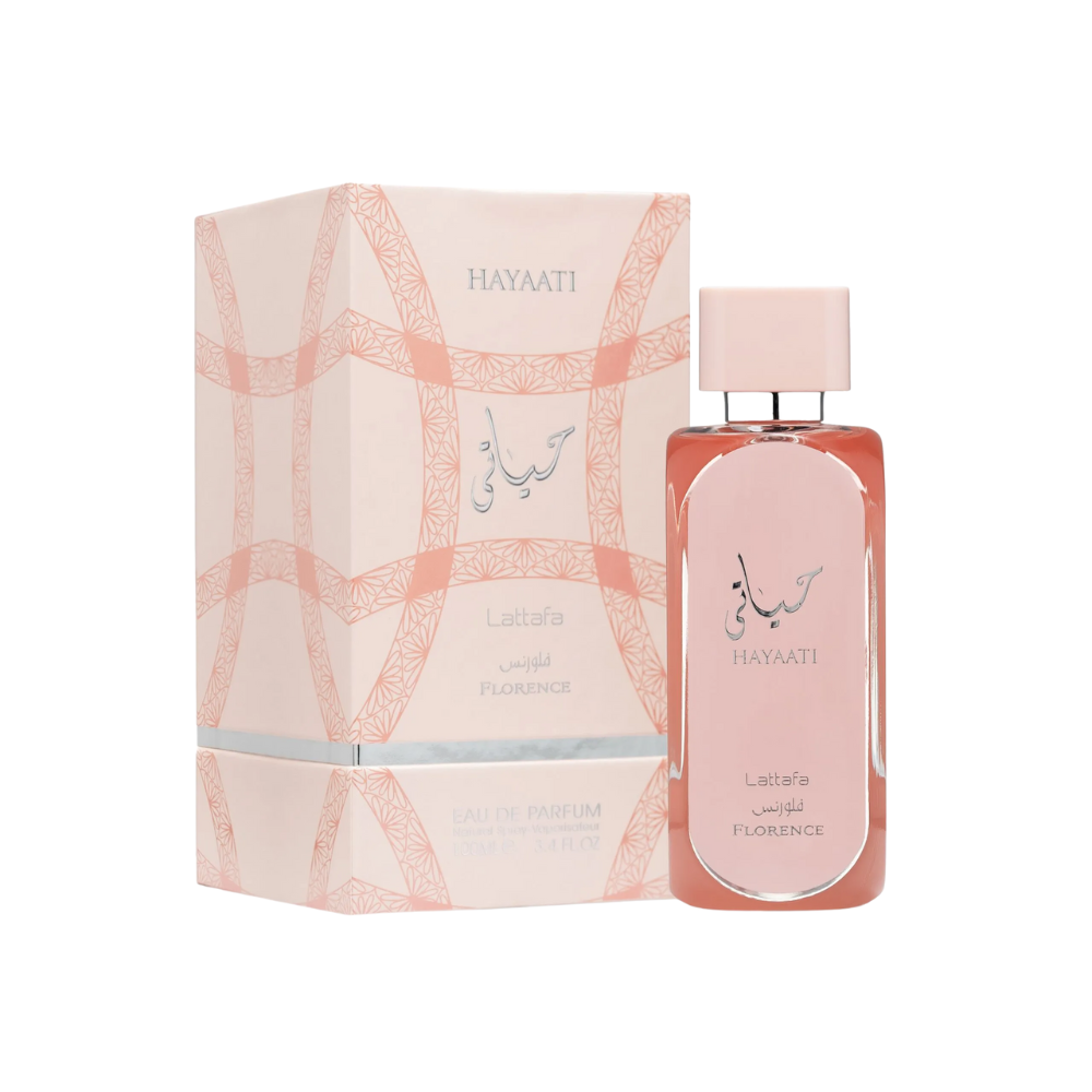 Lattafa Hayaati Florence Eau De Parfum 100ml bottle with packaging