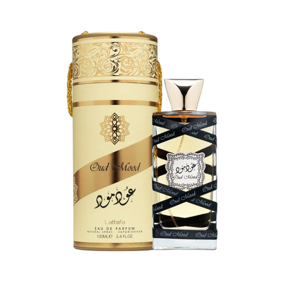 Lattafa Oud Mood Eau De Parfum 100ml bottle with packaging