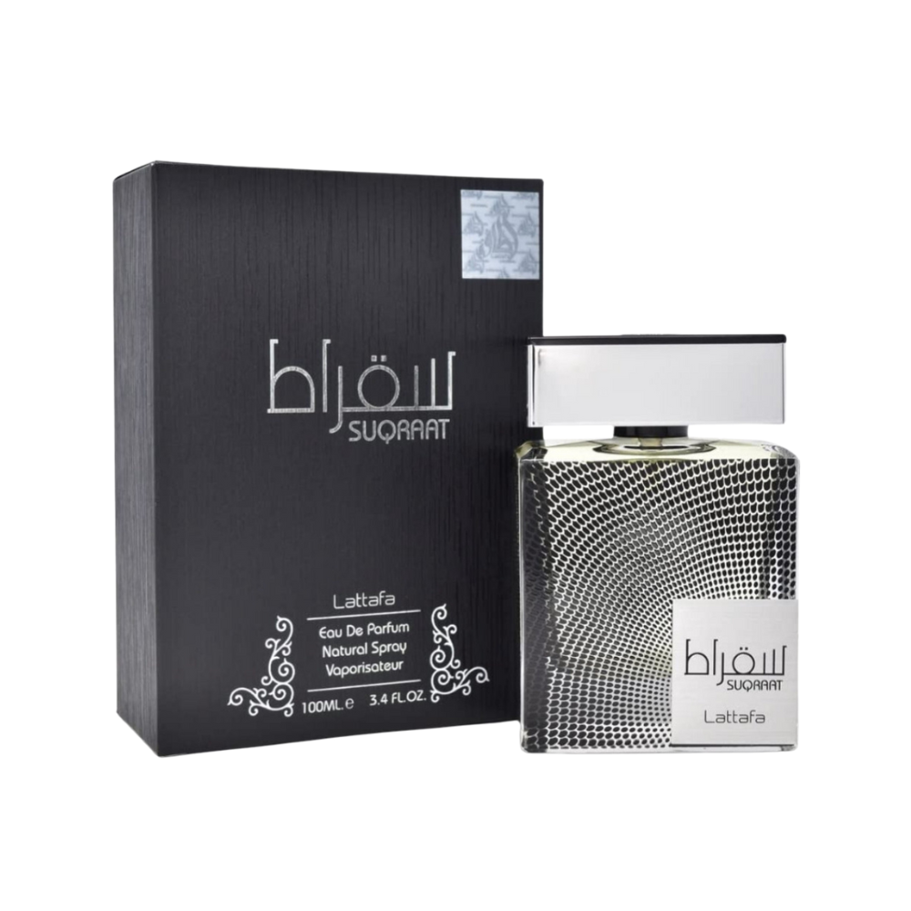 Lattafa Suqraat Eau De Parfum 100ml bottle with packaging